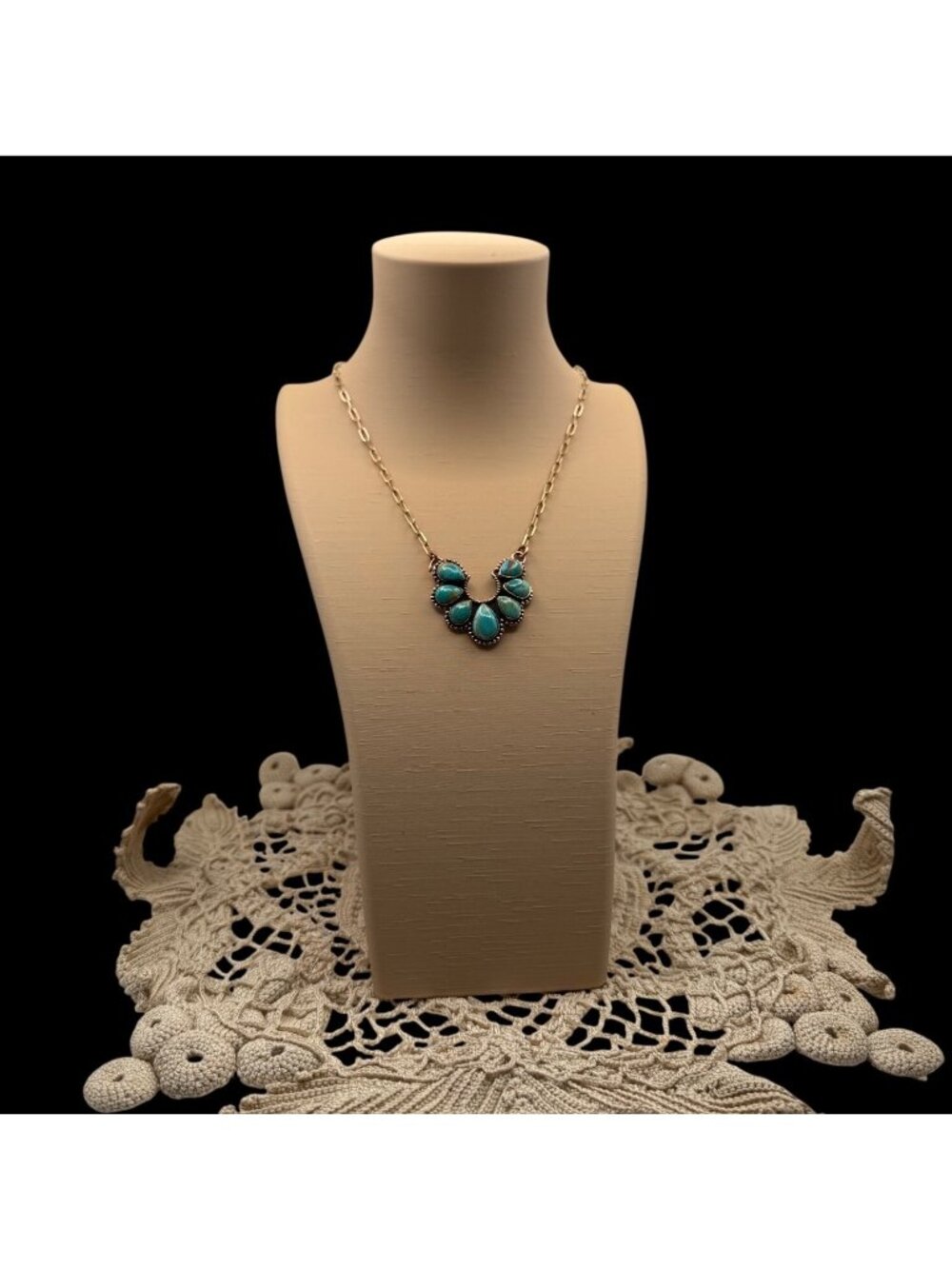 Artisan crafted Mohave Turquoise Naja Copper Necklace Chunky Link Southwest gift